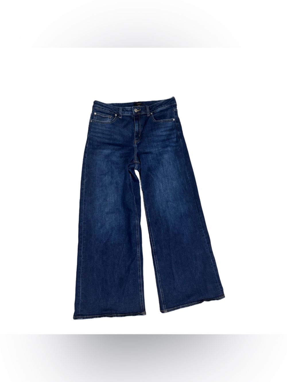 Quince Women's Bella Stretch Wide Leg Jeans Dark Blue Denim Casual Size 30 - Picture 6 of 7